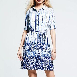 Peter Som for Design Nation Shibori & Tie Dye Belted Shirt Dress